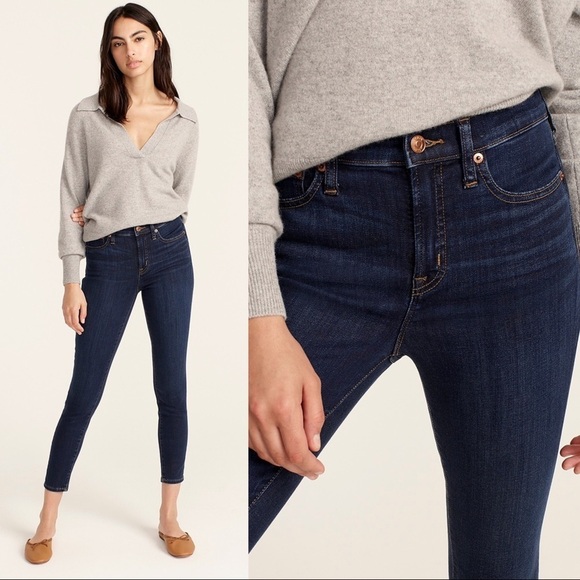 J Crew • Toothpick Ankle skinny jeans dark wash 8" low mid rise cropped - Picture 1 of 10